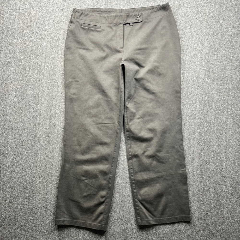 Eileen Fisher Pants Womens Large Gray Straight Leg Stretch Ponte Knit R7JH-3